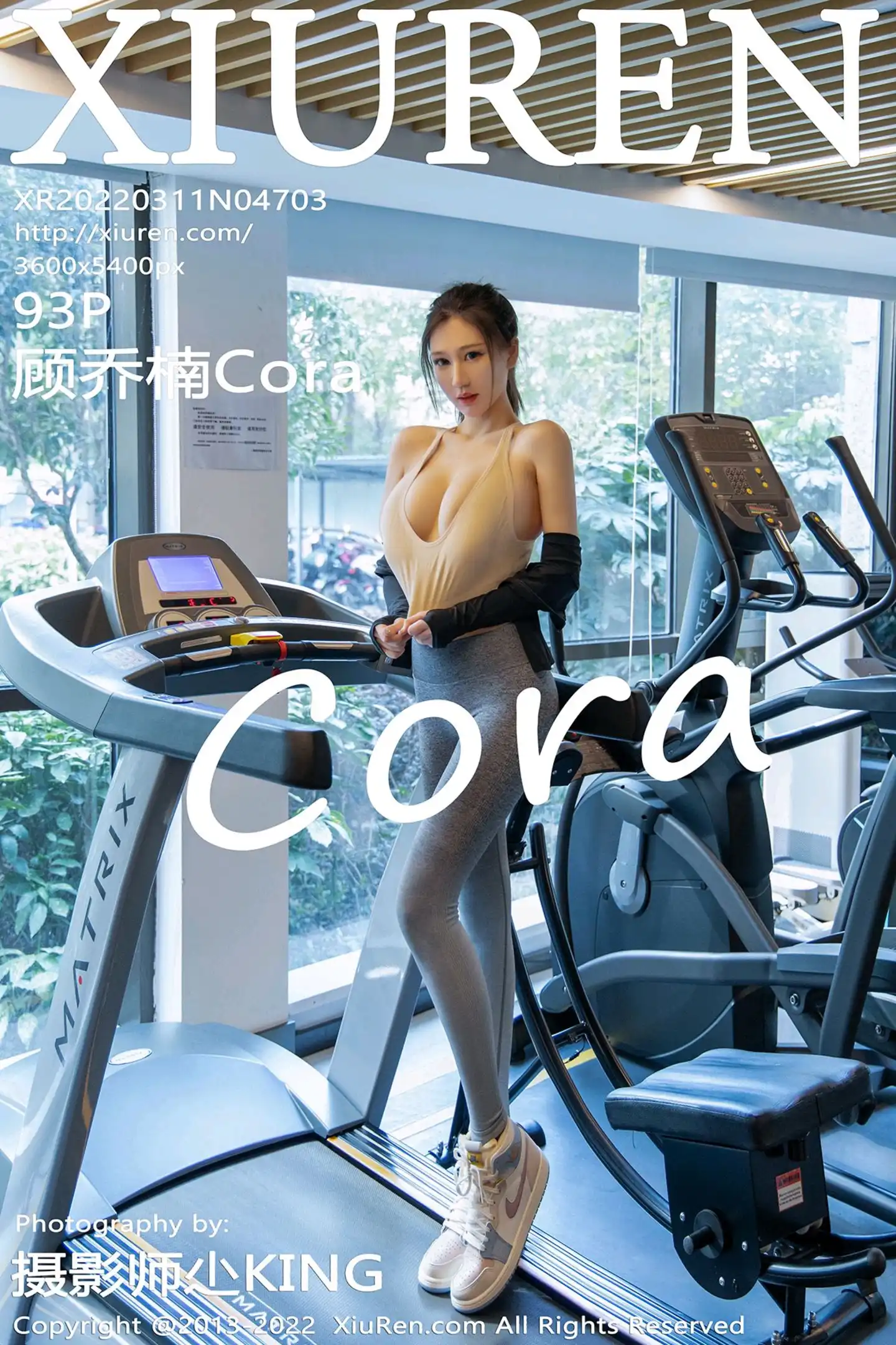 [XiuRen秀人网]No.4703_模特顾乔楠Cora健身房场景浅色运动上衣配紧身运动裤诱惑写真93P-秀人网 - XiuRen.Space